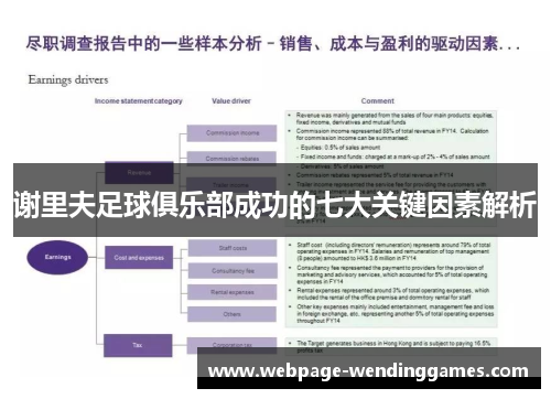 谢里夫足球俱乐部成功的七大关键因素解析
